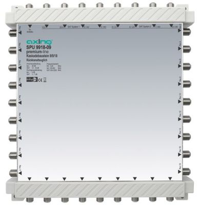 Axing SPU 9918-09 9-in-18 Cascade Unit voor DiSEqC Satelliet Multiswitch - Zilver