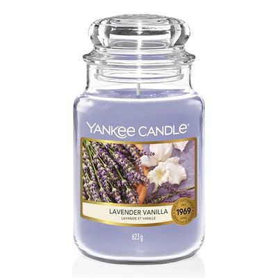 Yankee Candle Geurkaars - Lavendel Vanille Grote Pot - Lange Brandende Kaarsen: tot 150 Uur - Geschenken voor Vrouwen