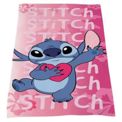 Disney Lilo ET Stitch, Asciugamano, 100 x 140 cm, Misto, Bambino, Ragazza, Tela, Quadri, Telo da spiaggia, Asciugamano da bagno, Lino, Cotone, Modello AYM-088STITCH-BTM S1-TU, Rose