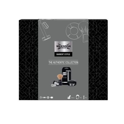 WILKINSON SWORD - Barber's Style for Men | The Authentic Collection​ | Double Edge Razor + 5 Blades | Shave Brush | Shave Soap Bowl