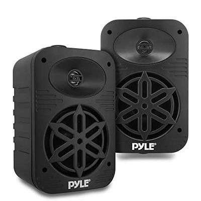 Pyle Indoor Outdoor Speakers Pair - 500 Watt Dual Waterproof 5.25” 2-Way Full Range Speaker System w/ 1/2” High Compliance Polymer Tweeter - In-Home, Boat, Marine, Deck, Patio, Poolside (Black)