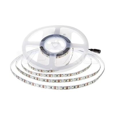 V-TAC Striscia Led da Interno SMD 2835 12W - 5 Metri - Striscia LED Adesiva per Casa, Cucina, Camera, Ambienti Interni - Luce Bianca Calda 3000K - Strisce LED Alta Luminosità - 24 Volt