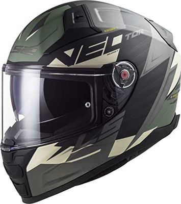 LS2 Full Face Motorhelm. Vector II Road Touring Motorbike Deksel FF811. ECE22.06 - Absolute - Mat Zwart Zilver Titanium Camo - 3XL