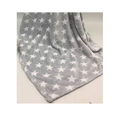 Duffi Baby 0816-11 - Couverture imprimée 100% polyester (1 pièce) 80 x 110 cm, unisexe, couleur grise