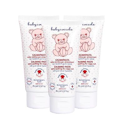 Babyblokjesset met 3 stuks, rustgevend, zinkoxide, 20% zinkoxide, crème om te luieren, hydrateert, kalmeert, beschermt de huid tegen roodheid. Natuurlijke ingrediënten - 3 x 75 ml