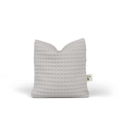 GRÜNSPECHT Rapeseed Pillow with Washable Cover, Heat Pack for Babies & Toddlers, Bloating & Abdominal Pain, Waffle Pique, Grey (376-V1)