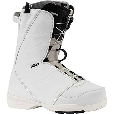 Nitro Snowboards dam FLORA TLS '20 All Mountain Freestyle snabbsnörningssystem billig båt snowboardbåt, 23,5, vit