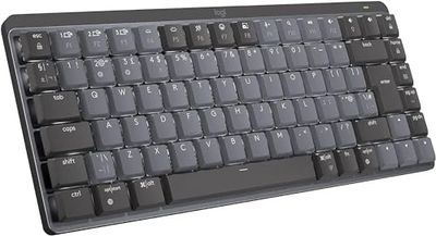 Logitech MX Mechanical Mini Tastiera Retroilluminata Wireless, Bluetooth, USB-C, Layout QWERTY US Intl, Grigio