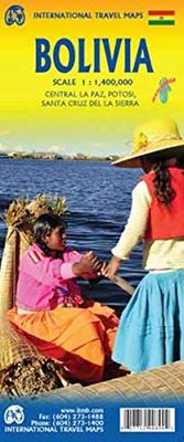 Bolivie: Central La Paz, Potosi, Santa Cruz de la Sierra. Touristische Karte Bolivien