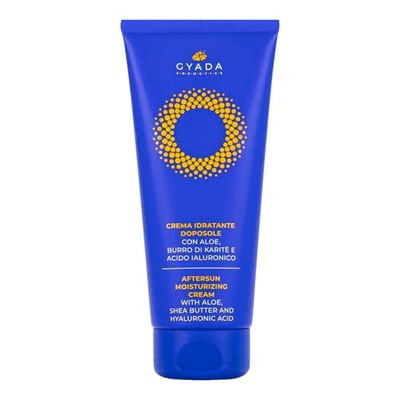 GYADA COSMETICS, Crema Idratante Doposole, a Base di Succo d'Aloe, per una Pelle Luminosa ed Elastica, Contrasta Rossore e Irritazione, con Burro di Karitè e Acido Ialuronico, 200 ml