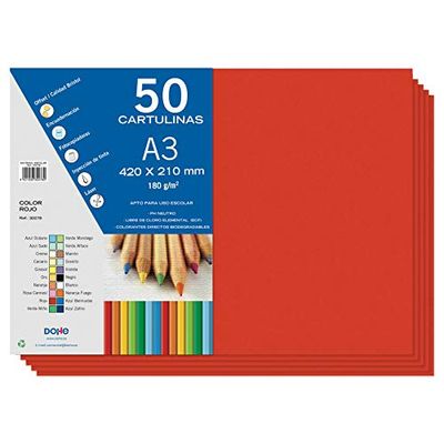 Dohe - Cardboard 50 Sheets in A3 - Red