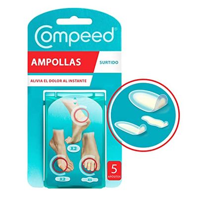 COMPEED Ampolas sortidas, adesivos hidrocolóides contra rochas, pack de 5 unidades.