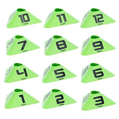 Rybozen Moderne Sportkegel 12er Pack mit Zahlen 1-12
