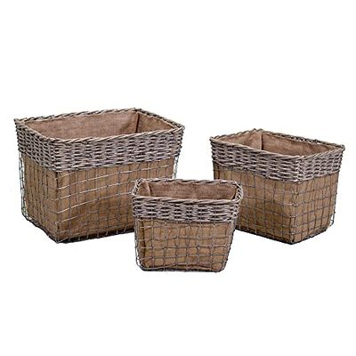 Vacchetti 2316500000 Cassetto, Vimini, Grigio, Medio, 3 unità