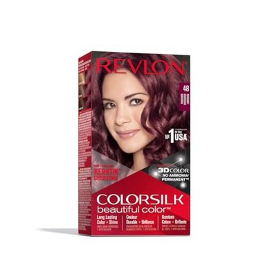 Revlon Coloration Permanente Colorsilk Beautiful Color - Couleur Radieuse Longue Tenue - Couleur 48 Bourgogne - 1 Application