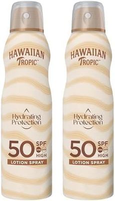 Hawaiian Tropic Bruma Hydrating Protection SPF 50 - Loción Solar Protectora en Spray de Vaporización, Resistente al Agua hasta 12 Horas, Bruma Solar de 220 ml (Paquete de 2)