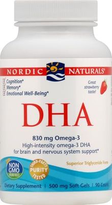Nordic Naturals DHA, 830mg Strawberry - 90 softgels