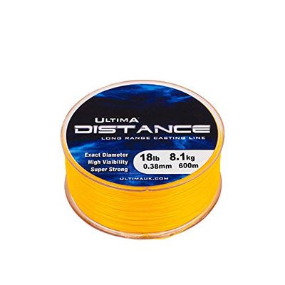 Ultima Distance Specialist Long Throw Laces, 600 m Spool, Fire Orange, 0.38 mm-18.0 lb/8.2 kg