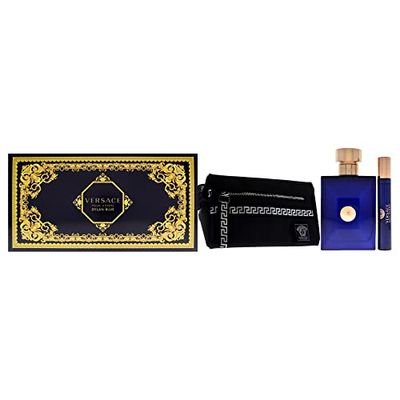 Versace Dylan Blue For Men 3 Pc Gift Set 3.4oz EDT Spray, 10ml EDT Spray, Blue Pouch