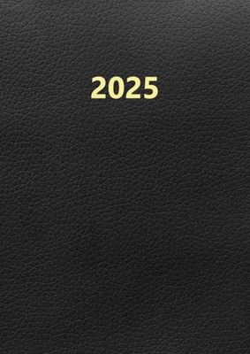 2025: Kalender 2025 Buchkalender 1 Tag 1 Seite I A4 mit Zeiteinteilung I Kalenderbuch I Jahresplaner I Farbe Schwarz .