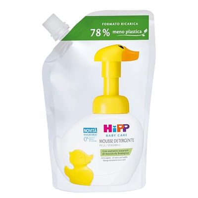 HiPP Baby Care ekologiczny mus oczyszczający dla dzieci, delikatnie oczyszcza twarz, ciało i dłonie, do skóry wrażliwej, z naturalnym ekstraktem z organicznych migdałów, 1 sztuka (250 ml)