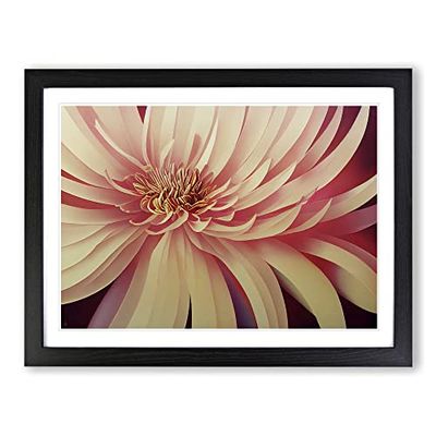 Chrysanthemum Flower Vol.4 H1022 Framed Print for Living Room Bedroom Home Office Décor, Wall Art Picture Ready to Hang, Black A3 Frame (46 x 34 cm)