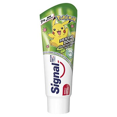 Signal Dentifrice enfants goût menthe, Protection contre les caries, Fluoré, 7-13 ans - Le flacon de 75ml, Couleur Aléatoires