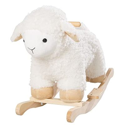 roba Animal Balancín - Oveja Balancín Acolchada y Suave - de 3 Años - Juguete de Peluche - Blanco