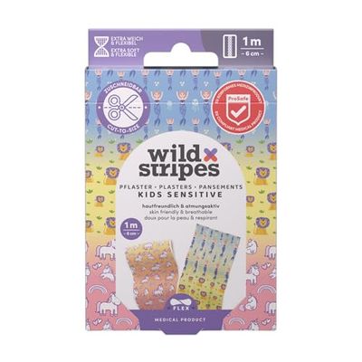Wild Stripes – Pansement enfant Kids Fantasy 1 mètre – Pansements stylés pour petits aventuriers – Protection des plaies sûre – Résistant à l’eau – Découpable et hypoallergénique
