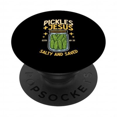 Cristiano religioso dicendo sottaceti Gesù salato e salvato PopSockets PopGrip Adesivo