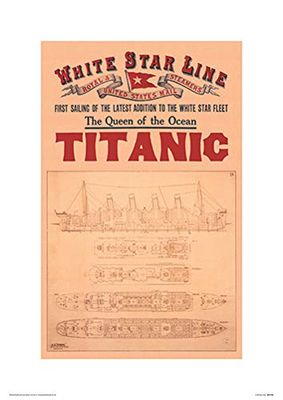 Titanic printen, papier, meerkleurig, 30 x 40 cm