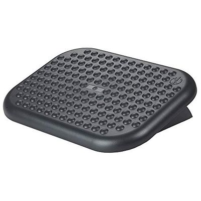 D.RECT 9020 Reposapiés de Plástico Ajustable en Altura | Escritorio, Mesa | Asiento Cómodo | 45 x 33 cm Negro