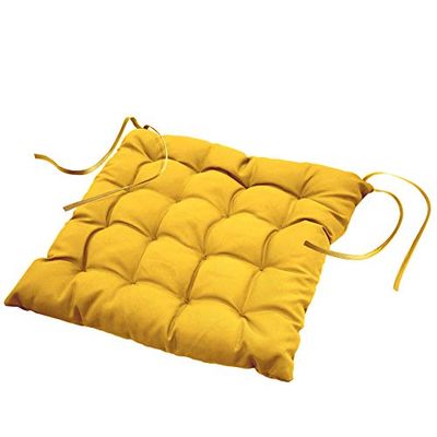 Douceur d'intérieur Essentiel zitkussen, gestoffeerd, polyester, honing, 40 x 40 cm