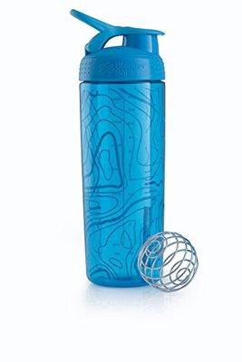 Blender Bottle Signature Sleek Tritan | Protein Shaker Cup| Diet Shaker| Water Bottle | with Blender Ball | 820ml - Aqua Topt Flow