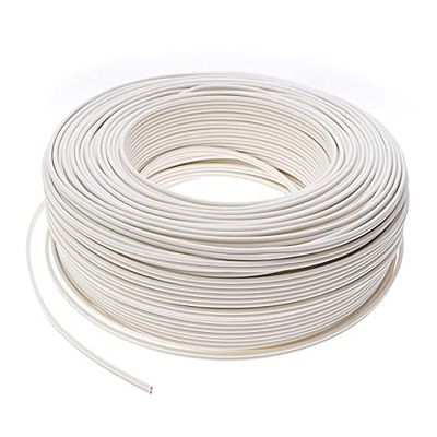 BeMatik - Elektrische kabel en stereoluidsprekers 2x1,50 mm van 100 m wit