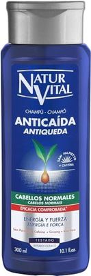 NaturVital - Champô antiqueda, sem para-cabeços, corantes ou silicone, champô natural para cabelos normais, estimula o crescimento do cabelo, para homens e mulheres, 300 ml