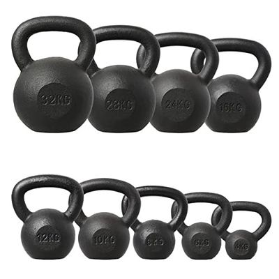 HMS Unisex's 17-64-014 5907695517811 CAST IJzeren Kettlebell, Zwart, One Size