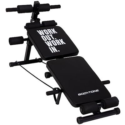 Bodytone - Banco Multiejercicio Plegable para Musculación | Banco para Abdominales Reclinable | 4 Posiciones de Inclinación y 4 Posiciones de Altura | DB1