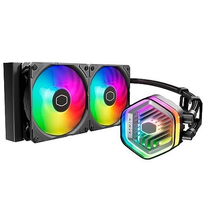 Cooler Master MasterLiquid Atmos 240 Black Watercooler CPU - Kit Watercooling AIO, Pompe à Double Chambre, Ventilateurs Sickleflow 120 Edge, ARGB Gen 2, Brackets LGA1700 & AM5