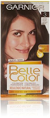 Garnier Belle Color Coloração de aparência natural e cobertura completa de cabelos brancos, óleo de jojoba e germe de trigo - Tom: Castanho-escuro 3