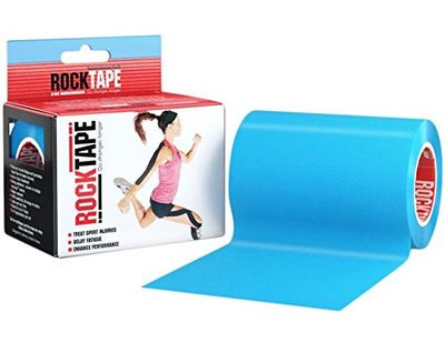RockTape unisexe non coupé - Bande kinésiologique élastique thérapeutique et sportive - Bande physio pour épaules, chevilles, coudes, poignets, tibias et genoux - Bleu, 10cm x 5m