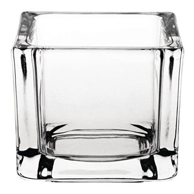 Olympia gm224 portavelas de cristal, cuadrado, claro (Pack de 6)