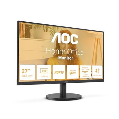 AOC U27B3M - 27 Zoll UHD Monitor, HDR10 (3840x2160, 4K, 60 Hz, 2X HDMI, DisplayPort) schwarz