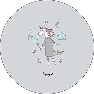 Bonateks, Runt digitalt tryckt musmatta, halkfri undersida, för kontor och hem, diameter: 22 cm