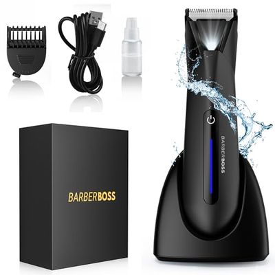 BarberBoss Men’s Body & Groin Grooming Kit: Men's Hair and Ball Trimmer, Complete Men's Grooming Set, Smooth Pubic Hair Clipper, Comprehensive Male Shaving Kit, Discreet Men’s Private Area Shaver
