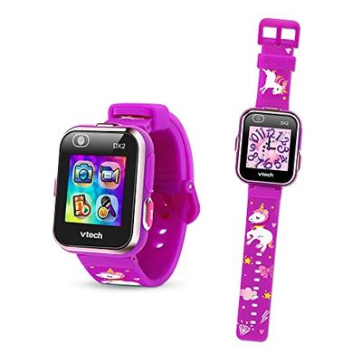 VTech - KidiZoom SmartWatch DX2 Fuchsia Licorne, Montre Digitale Enfant, Photo, Selfie, Vidéo, Écran Tactile Vertical, Jouet High-Tech, Cadeau Enfant et Ado de 5 Ans à 13 Ans - Contenu en Français