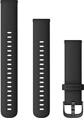 Garmin Pulsera Vivoactive 4s, 18 mm, silicona, color negro con hebilla de Gunmetal