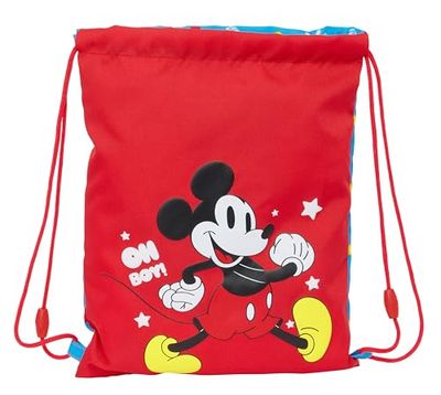 Mickey Mouse Fantastic - Sac à dos plat junior, idéal pour enfants de différents âges, confortable et polyvalent, qualité et résistance, 26 x 34 cm, bleu/rouge, bleu/rouge, Estándar, Décontracté