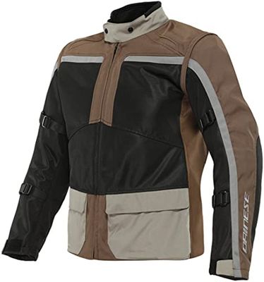 DAINESE Outlaw Tex Jacket, Giacca da Moto Estiva, Uomo, Nero/Carafe/Noce/Grigio Antracite, 50