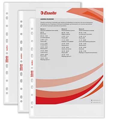 Esselte 395697300 Copy Safe Universal Multi-Punched Pockets, Standard 22 x 30 cm, Embossed, Pack of 200